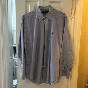 Ralph Lauren Men’s Navy and White Pinstripe Dress Shirt